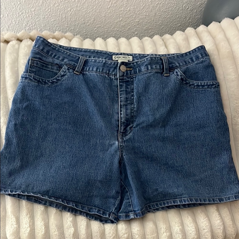 Cherokee Blue Jean Shorts Distressed Cut-Off Style